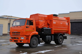 Мусоровоз МК-4554-06 с боковой загрузкой на шасси КАМАЗ 53605-4950-56 (РЯЖСК, маятниковая плита) – фото 1