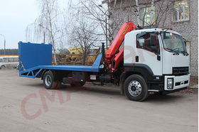 ЭВАКУАТОР С ЛОМАНОЙ ПЛАТФОРМОЙ НА ШАССИ ISUZU FVR 34UL-QDUS С ЛЕБЕДКОЙ – фото 1