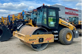 ПОЛНОПРИВОДНЫЙ грунтовый каток SANY SSR100C-10 Год выпуска 2022 – б/у Наработка – 500 м/ч – фото 1
