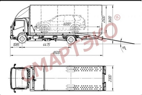 Эвакуатор Isuzu NQR90L-M крытый с ломаной платформой и тентом – фото 3