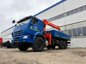 Бортовой а/м КАМАЗ 43118-76 (RR) с КМУ РИАТ-КРАН РК-1518Т - полный аналог Kanglim KS1256G-II – фото 1